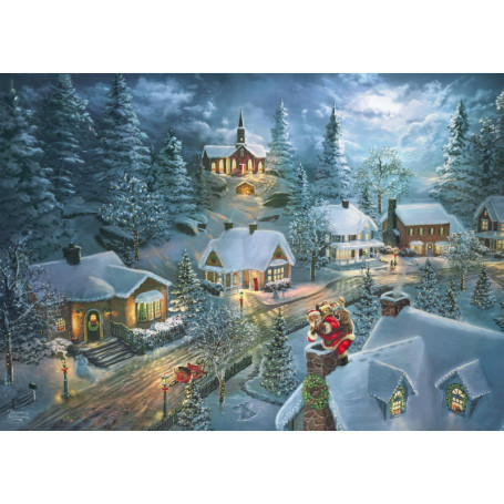 Puzzle 1000 pièces La Nuit Silencieuse du Père Noël par Thomas Kinkade