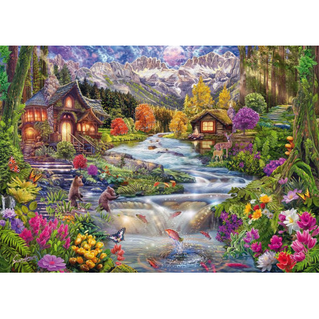 Puzzle 2000 pièces Idylle Fluviale dans les Montagnes - Schmidt