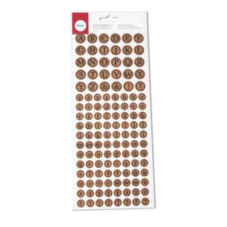 Stickers Alphabet en Liège - Lettres Autocollantes Rondes (126 pcs)