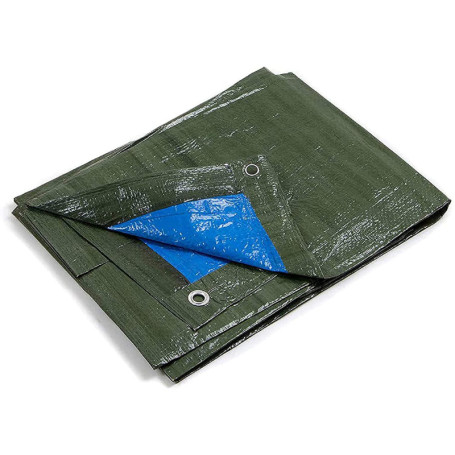 Bâche à Œillets Bicolore Kippen 3 x 4 m - Imperméable et Résistante