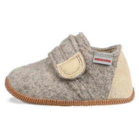Chaussons Enfant Giesswein Oberstaufen Naturel avec Fermeture Velcro