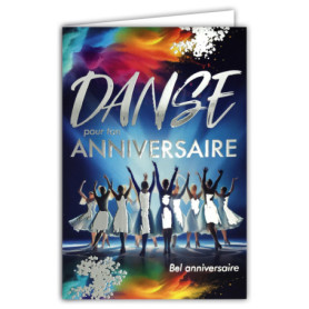 Carte d'Anniversaire Argentée pour Danseuse - Ballerine avec Enveloppe Blanche