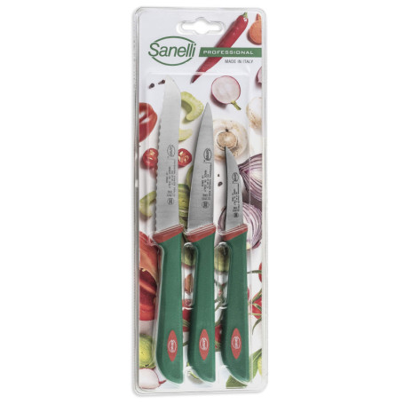 Sanelli Lot de 3 Couteaux Professionnels pour Fruits et Légumes