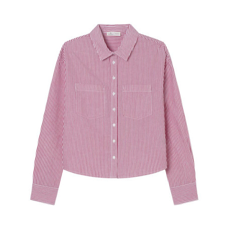 Chemisier Rouge Rayé à Poches pour Femme - Springfield