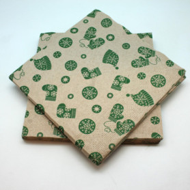Serviettes en Papier Bonnet Vert 33x33cm - Idéales pour Fêtes
