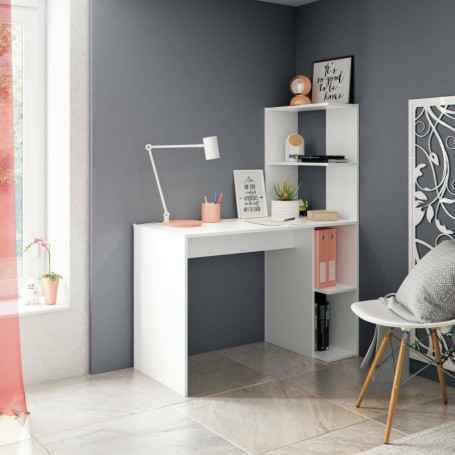 Bureau Dmora Pittston avec Bibliothèque Intégrée - Design Moderne et Compact