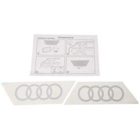 Autocollant Emblème Audi Q2 - Film Décoratif Argenté pour Montant de Portière
