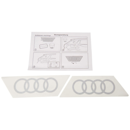 Autocollant Emblème Audi Q2 - Film Décoratif Argenté pour Montant de Portière