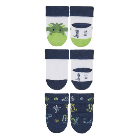 Lot de 3 paires de chaussettes bébé garçon Dragon Bleu Marine - Sterntaler