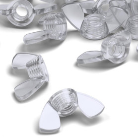 Écrous Papillon M5 en Acrylique Transparent - Pack de 50