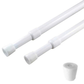 Lot de 2 tringles à rideaux réglables extensibles - Blanc