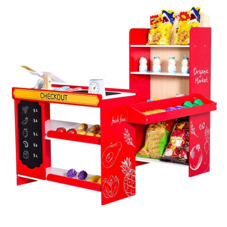 VEVOR Supermarché Enfant avec Accessoires - Jeu d'Épicerie en MDF