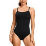 Maillot de Bain Sport Femme SYROKAN 1 Pièce Noir Bretelles Croisées
