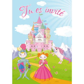 Lot de 10 Invitations Anniversaire Princesse Licorne - Edition Colibri