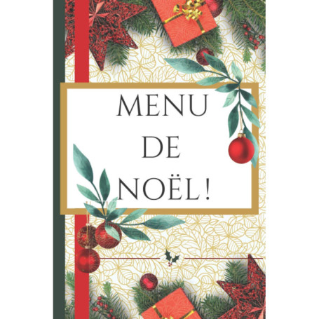 Menu de Noël Personnalisé à Remplir pour Décorer Votre Table