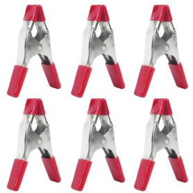 Lot de 6 Pinces à Ressort Métalliques 4 Pouces avec Revêtement en Caoutchouc