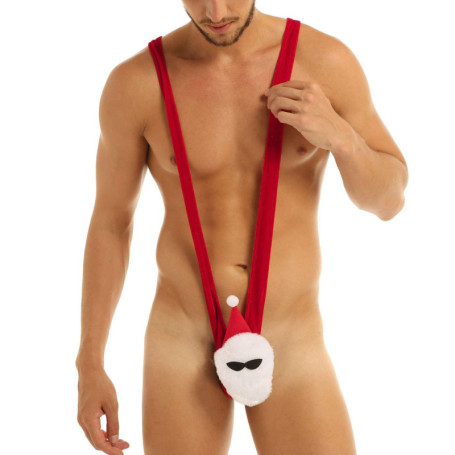 Mankini Père Noël Rouge pour Homme - Costume de Noël Sexy