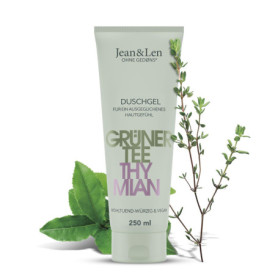 Gel Douche Thé Vert & Thym - Jean & Len, 250 ml, Vegan et Sans Parabènes