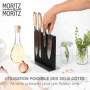 Bloc à Couteaux Magnétique Noir Moritz & Moritz - Support Stable et Moderne pour Cuisine