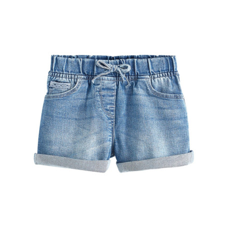 Short en Jean Fille avec Taille Élastique - Denim Dark Wash