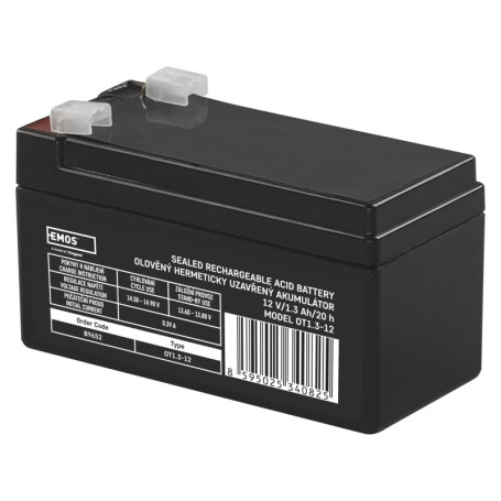 Batterie AGM EMOS 12V 1,3Ah - Alimentation sans entretien pour systèmes de sécurité