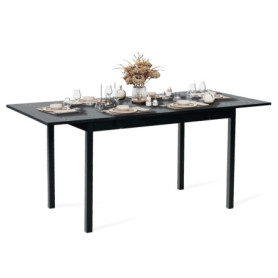 Table de Salle à Manger Extensible Noir 120-160 cm - MEUBLE COSY