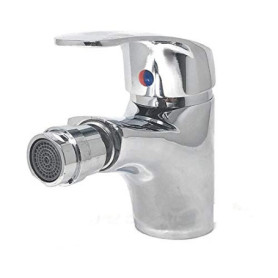 Robinet Monoleve en Laiton Chromé avec Flexible pour Lavabo et Bidet