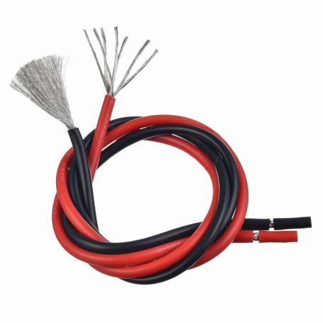 Câble en Silicone 12 AWG Rouge et Noir - Paquet de 1 Paire
