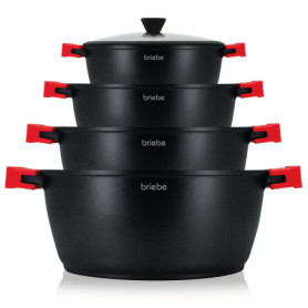 Batterie de Cuisine Antiadhésive Briebe en Titane - 8 Pièces Induction
