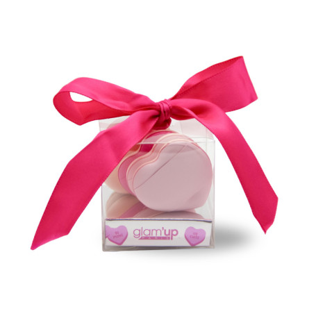 Glam Up Mini Houppettes Cœur - Éponges Douces à Maquillage Multicolores - 6 Pièces