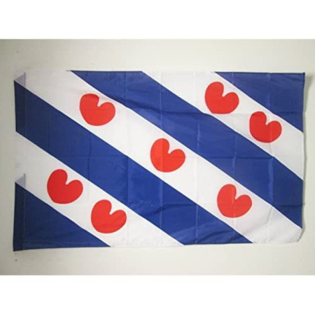 Drapeau de la Province de Frise - 150x90 cm en Polyester avec Fourreau