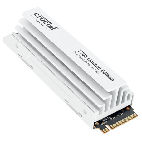 SSD Crucial T705 2To PCIe 5.0 avec Dissipateur Blanc - Performance Maximale