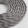 Câble textile tressé Klartext pour éclairage - 5 m, gris chiné