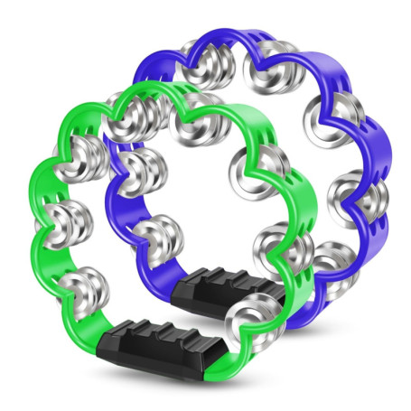 Lot de 2 tambourins à fleurs Flexzion - Instruments de percussion colorés et ergonomiques