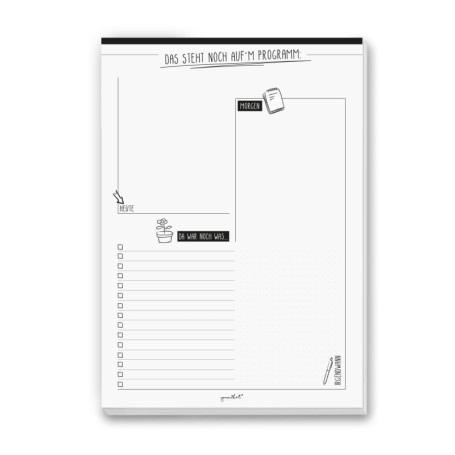 Bloc-notes Noir DIN A4 - Organisateur de Tâches Quotidiennes