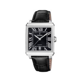 Montre Festina Homme F20681/3 en Acier Inoxydable et Cuir Noir