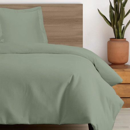 Ensemble de Housse de Couette Pizuna 140x200 cm Écume de Mer en Coton Luxe