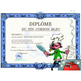 Carte Diplôme du Fin Cordon Bleu - Gaston Lagaffe