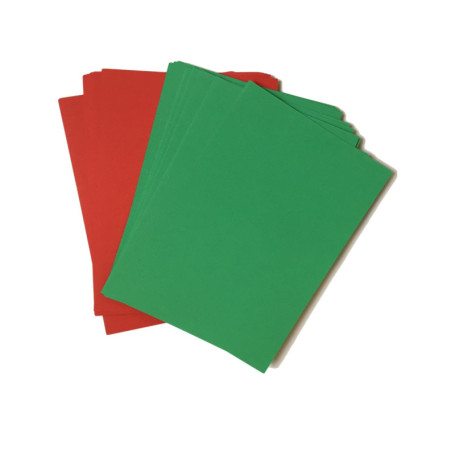 Lot de 100 Cartes de Noël Rouge et Vert A4 - House of Card & Paper