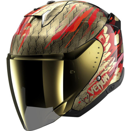 Casque Moto Jet Shark SKWAL i3 VENUM Noir Rouge Or - Protection Optimale 388,78 €