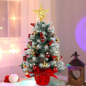 Mini Sapin de Noël Artificiel 60cm avec Décorations - KAHEIGN