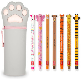 Lot de 7 Stylos Gel Effaçables avec Trousse 2 en 1 - LEGAMI