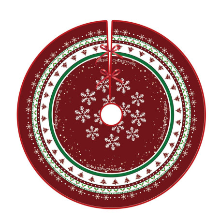 Jupe de Sapin de Noël Ronde 90 cm avec Motif Flocon de Neige