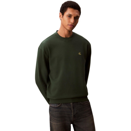 Sweatshirt Calvin Klein Monogram en Vert Sycamore pour Homme - XS