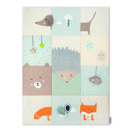 Tapis Sensoriel Momi VOLPI 120x160 cm - Tapis de Jeu Pliable pour Bébé