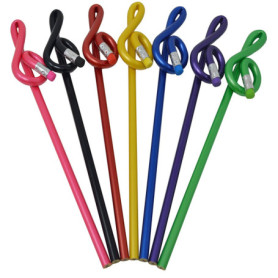 Lot de 7 Crayons Clef de Sol Multicolores - PUNK