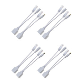 eMagTech Kit de 4 Paires de Câbles POE pour Caméras de Sécurité et Routeurs