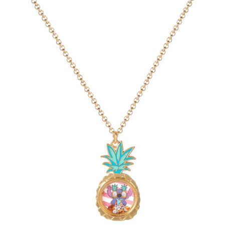 Collier Disney Lilo & Stitch avec Pendentif Ananas en Or