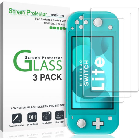 Lot de 3 films en verre trempé pour Nintendo Switch Lite - Protection d'écran ultra résistante