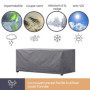 Housse de Protection Rectangulaire pour Table de Jardin jusqu'à 300 cm - Gris